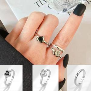 ANILLOS DE CORAZON CON APERTURA MULTITALLE SET X 3
