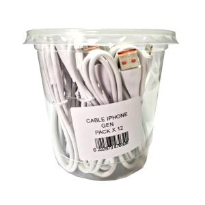 CABLE PARA IPHONE BLANCO PACK X12