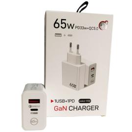 CARGADOR PD 65W USB + TIPO C