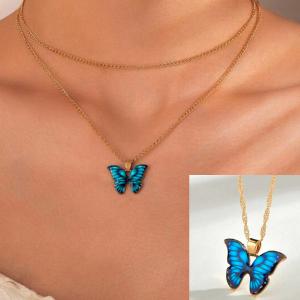 COLLAR DON DIJE DE  MARIPOSA MULTICOLOR
