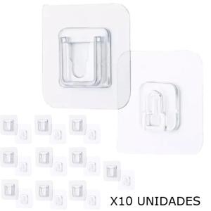 GANCHOS ADHESIVO PARED ENCASTRE POR 10