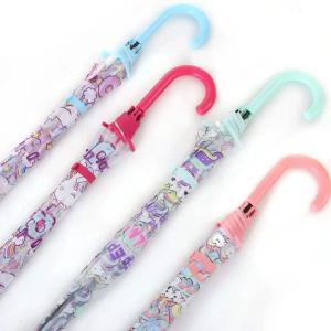 PARAGUAS TRANSPARENTE PARA NIÑOS ROSADO