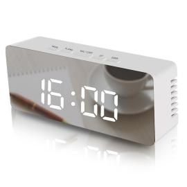 RELOJ DESPERTADOR ESPEJO C/TERMOMETRO