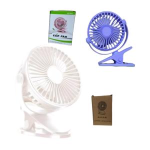 VENTILADOR PORTATIL CON PINZA BLANCO RECARGABLE